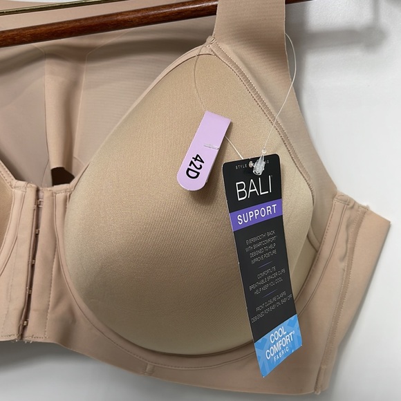 NWT 42D Bali One Smooth U Posture Boost EverSmooth Back tan underwire Bra DF3450 - Picture 5 of 10